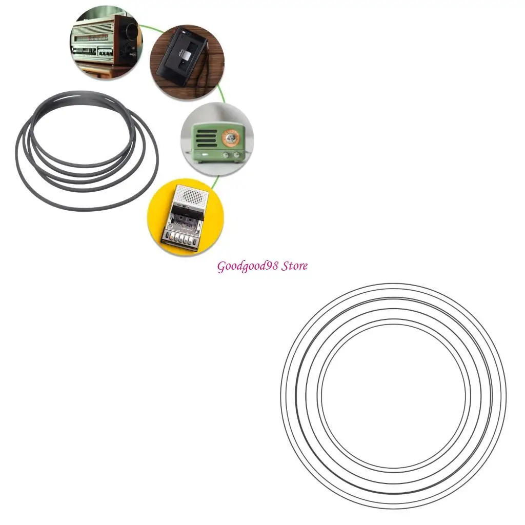 

Mixed Size Replacement Belts 70-100mm Auditory Equipment Repair Rubber Belt