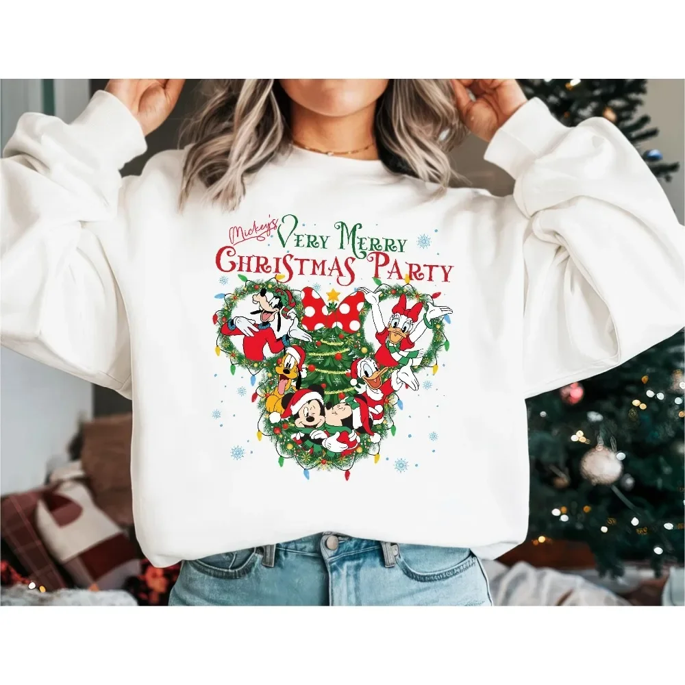 

Disney 2025 New Hot Christmas Round Neck Sweatshirt Boy Girl Winter Family Parent-child Clothing Men Women Oversized Loose