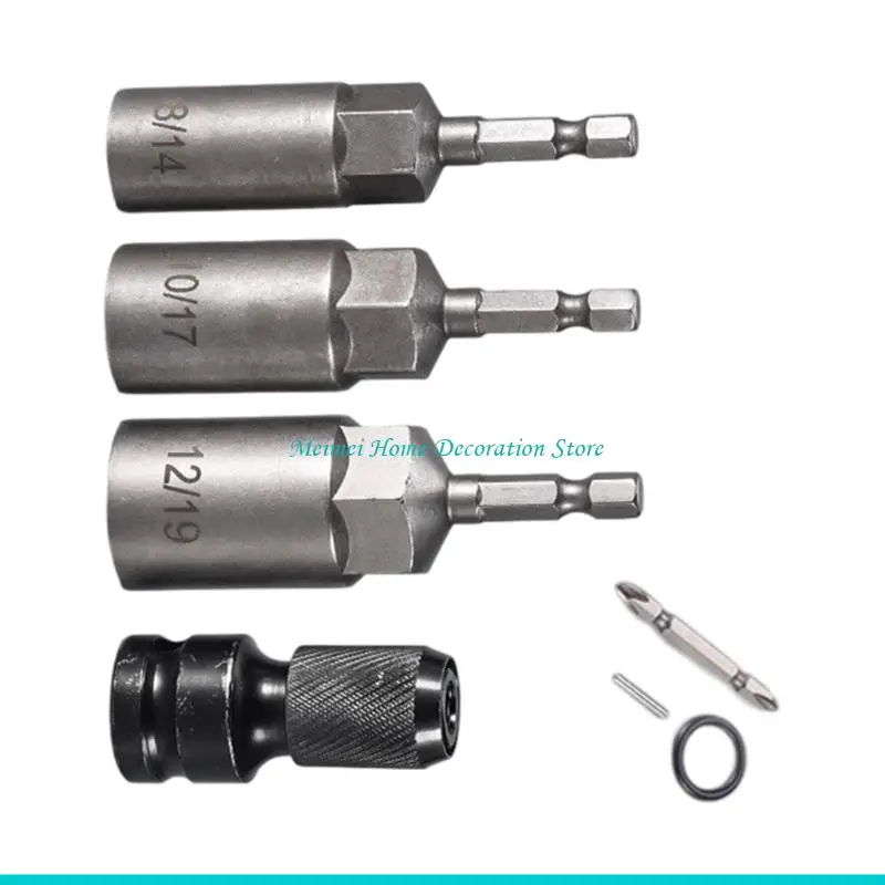 H7BF Corrosion Resistant Hexagonal Socket Set 8 to 19mm Retractable Double Head Design For Mechanical Disassembly Operations