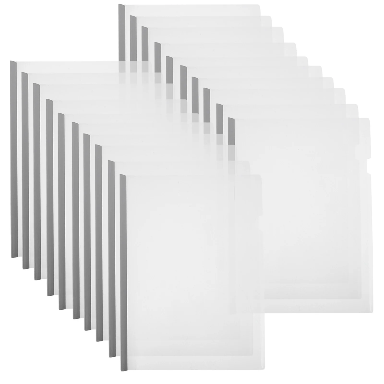 

20pcs Clear A4 File Folders Plastic Draw Rod Files Organizers Transparent Report Covers Sliding Bars Document Storage Clamps For