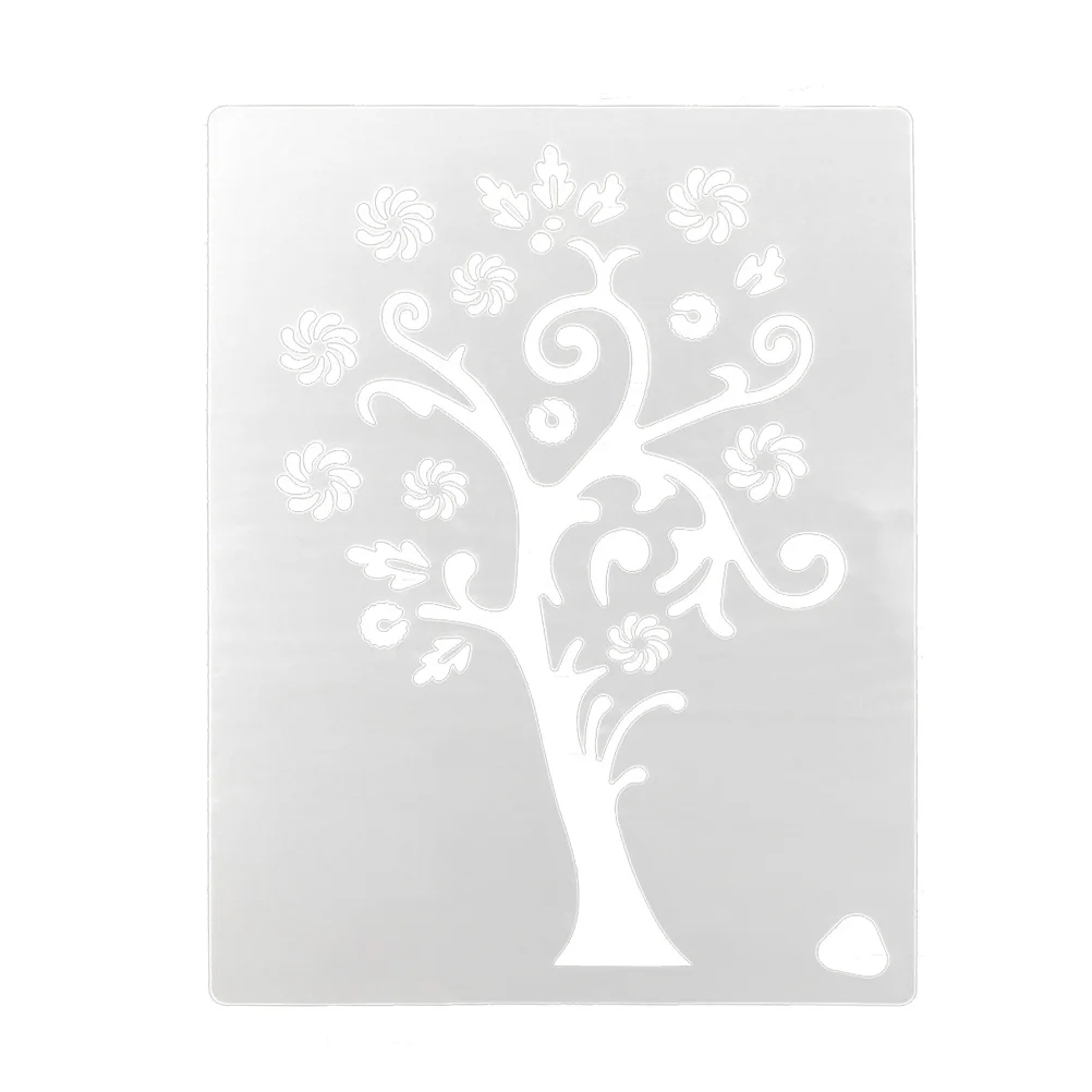 

5Pcs Tree Shape Hollow Painting Stencils Premium Plastic DIY Drawing Templates for Wall Art Clothes Graffiti Creative Stencil