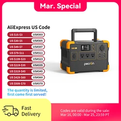 pecron E600LFP Portable Power Station 614Wh Solar Generator with 3X1200W AC Outlets LiFePO4 Battery Backup for Outdoor Camping