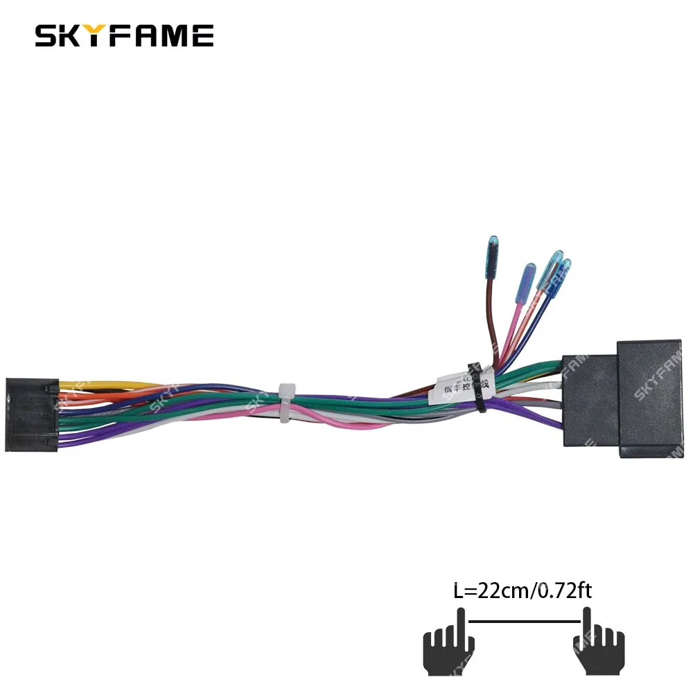 SKYFAME-Car Cablagem Adaptador, 16Pin, Decodificar, Rádio Android, Cabo de alimentação para Jinbei Haishiwang