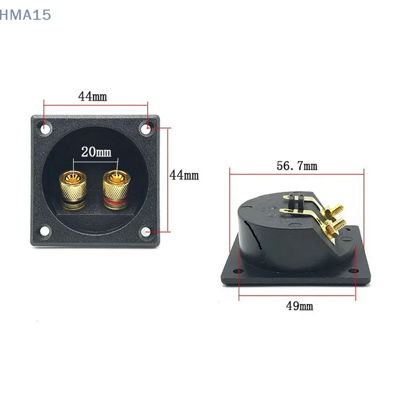 [EL]Speaker Box Round Spring Cup Plug Car Stereo Subwoofer Terminal Durable Gold-plated Connector