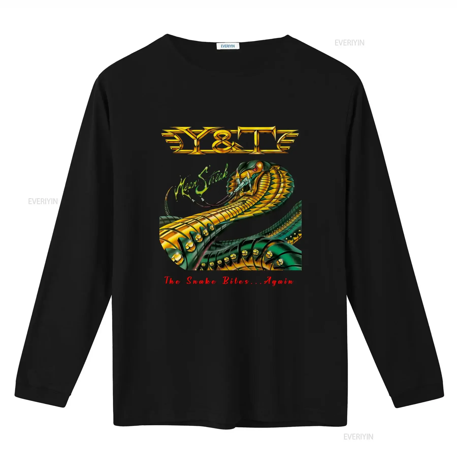 Y T Mean Streak Snake Bites Again Shirt for Men Cotton Black S 5XL vintage Washed Soft streetwear Unisex fashion Versatile