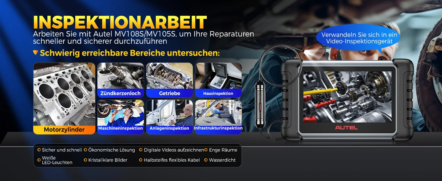 Autel MaxiCOM MK808BT PRO Kabelloses OBD2-Diagnosegerät, Kfz-Scanner, Diagnose aller Systeme, 3000+ Tests, PK MK900BT MK808S – Detail 15