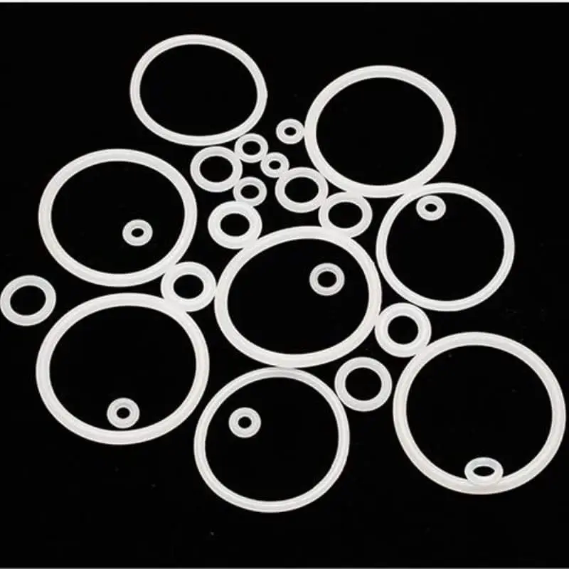 

50pcs VMQ O Ring Thickness CS 2/3/4mm White Rubber Seal Rings OD 5-100mm Heat-Resistant Food Grade Silicone O-Ring