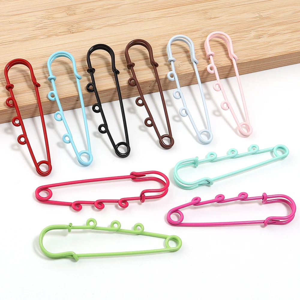 6 Stück Metall-Sicherheitsnadeln, Broschenrohlinge, Broschen mit 3 Ringen, Verschlüsse, DIY-Bastelbedarf für Schmuckherstellung, Zubehör – Detail 4