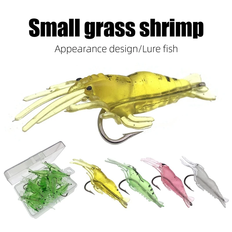 New Luminous Shrimp Artificial Bait Simulation Soft Prawn With Hooks Carp Wobbler For Fishing Tackle Lure Carp