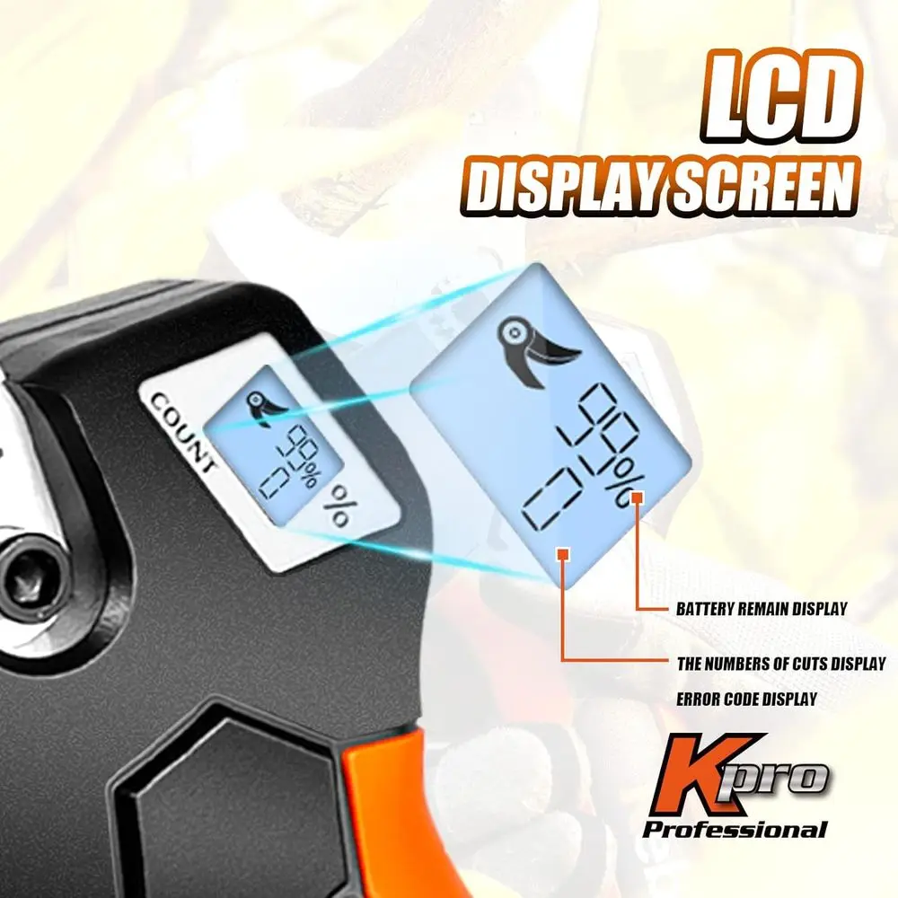 مقصات تشذيب كهربائية لاسلكية 40 مم، مقصات تشذيب احترافية تعمل بالبطارية 18 فولت محرك بدون فرشاة 2 حزمة 2AH قابلة لإعادة الشحن #4