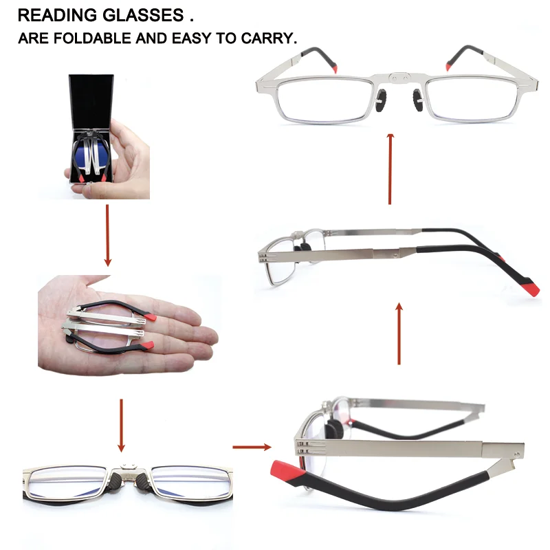 

Ultra-light anti-blue light progressive glasses - classic portable folding stylish reading glasses