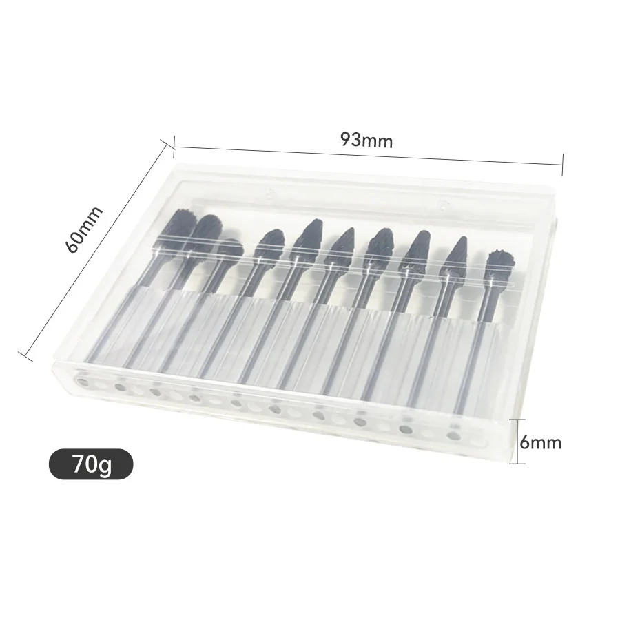 Imagem -04 - Double Cut Tungsten Carbide Grinding Bits Grupo Rebarbação em Metal Duro Aço de Tungstênio Compatível com Ferramentas Rotativas 10 Pcs