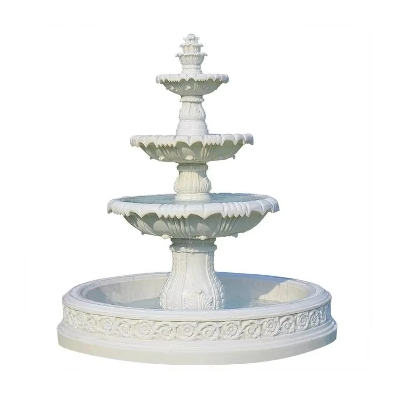 Fuente de boda, adornos de decoración de paisaje, jardín, patio al aire libre, característica de agua, piscina de deseos de flores