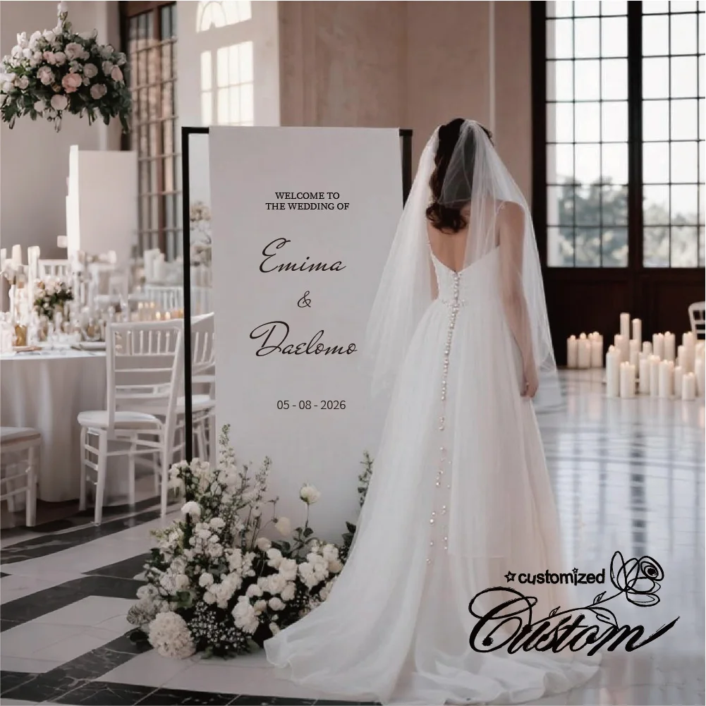 

Свадебный знак приветствия / Свадебное украшение / Приветственный баннер Льняной / Тканевый баннер / Тканевый знак / Персонализированный / Свадебный знак