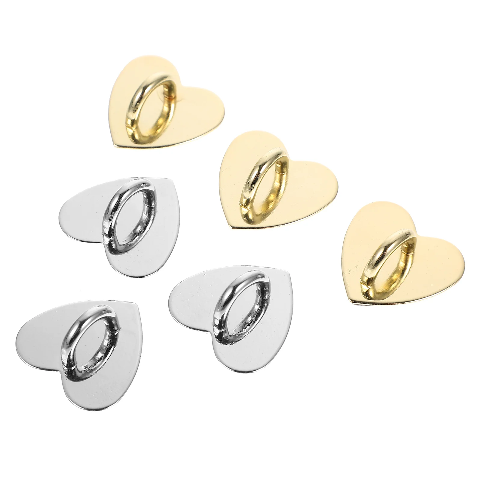 12 Buah Aksesori Casing Ponsel Gesper Ponsel Kait Hati Perlengkapan Kerajinan Warna Emas Perak Tahan Lama Ringan