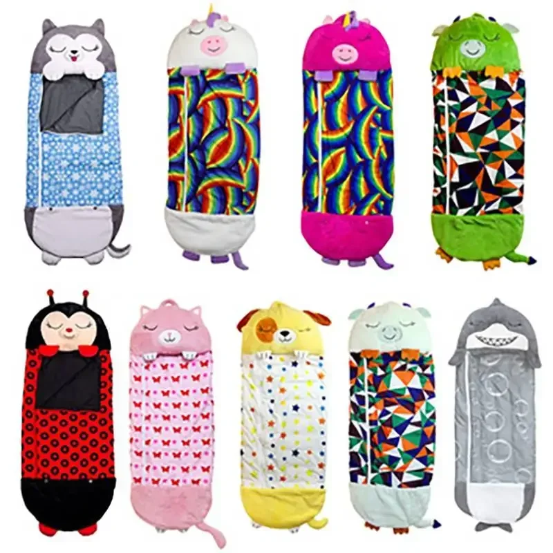 Kids Cartoon Sleeping Bags Children's Animal Sleep Sack Plush Doll Pillow Lazy Sleepsacks for Boys Girls Birthday Christma Gift