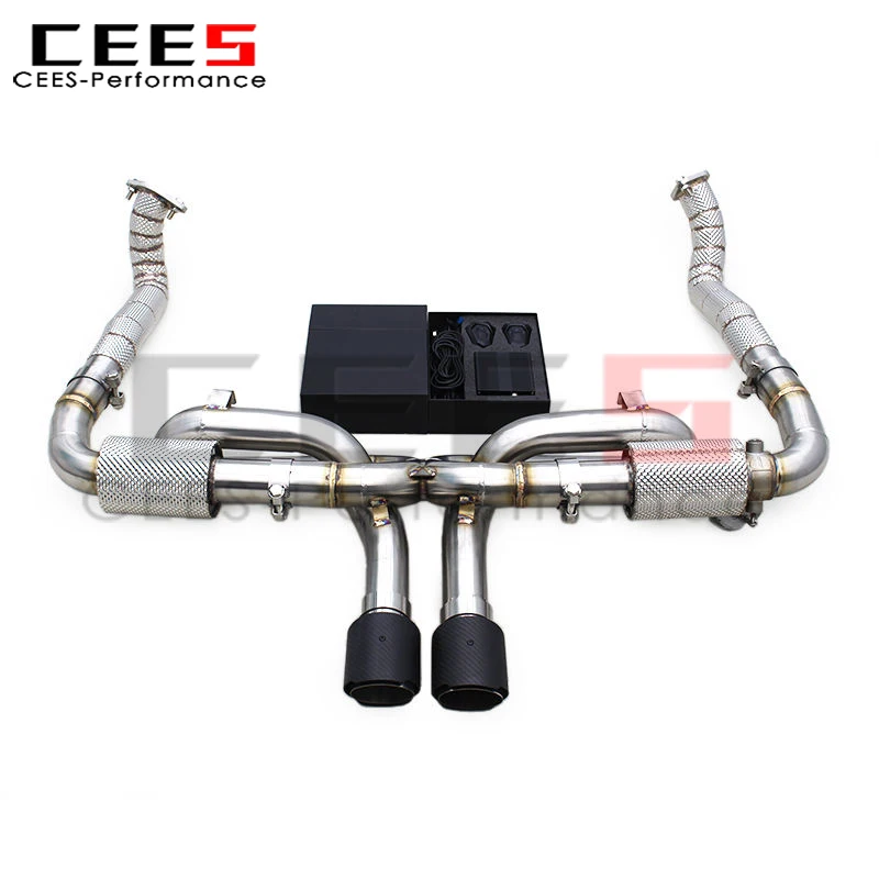 

Задняя ось cees для PORSCHE 718 Boxster/Cayman 2.0T 2016-2023, глушитель с клапаном, выхлопная система с пультом дистанционного управления