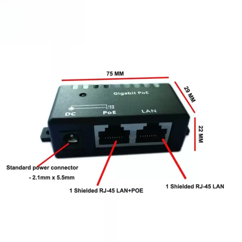 Universe Grocery Store A POE Medium Gigabit Ethernet Power Injector Wall Mounted, Mode B Supported POE Power Supply