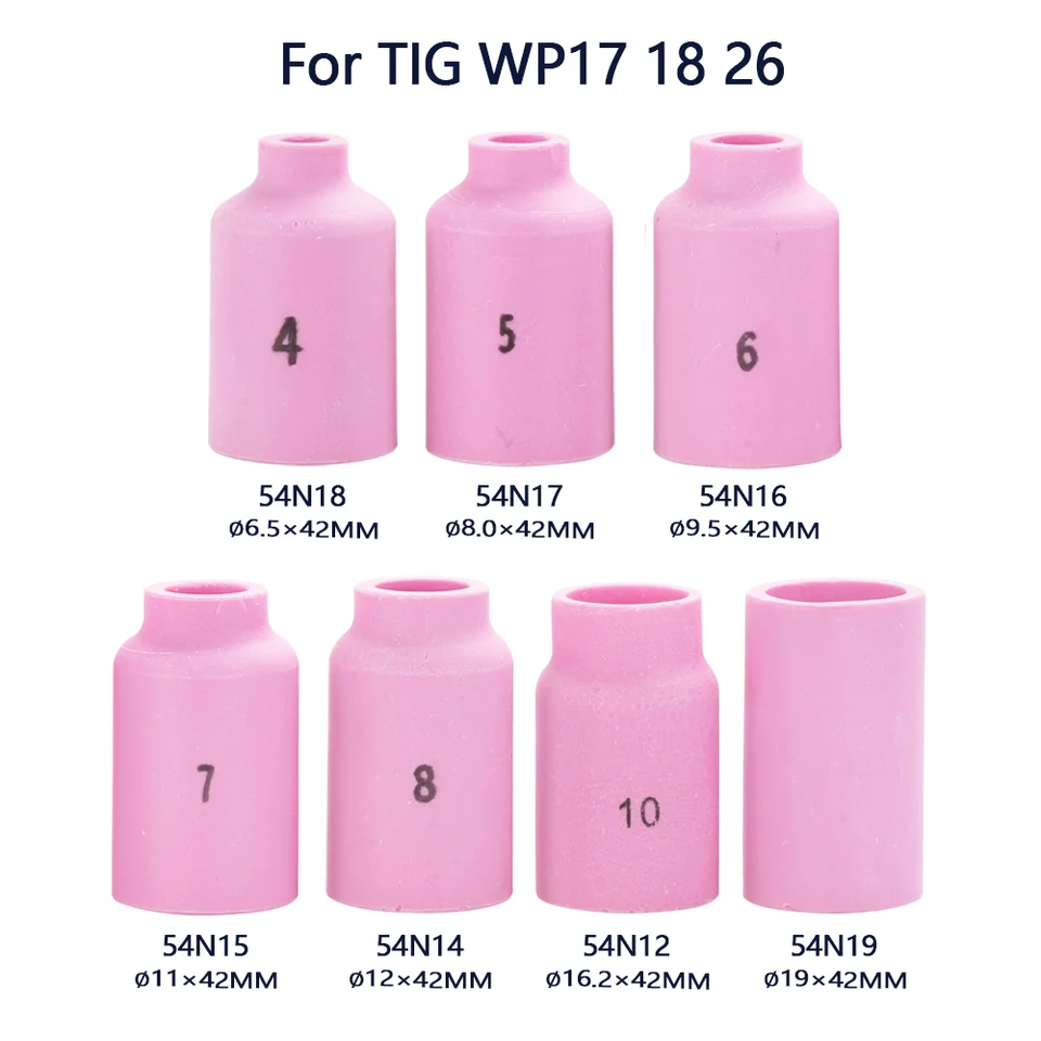 10Pcs 42mm Alumina TIG Nozzles for WP17/18/26