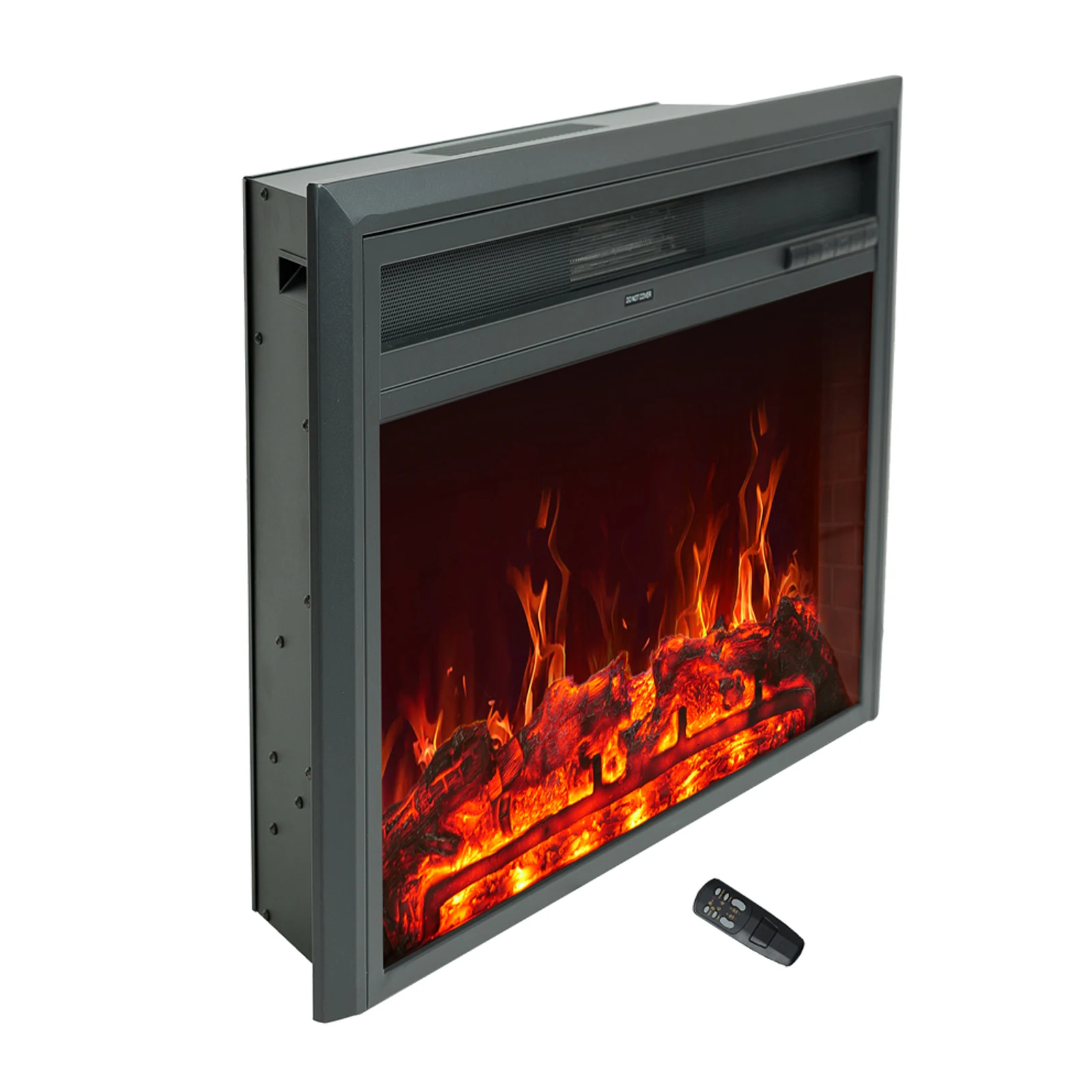 32 Inch Wide Electric Fireplace Insert, Portable Freestanding Heater with Remote and Thermostat