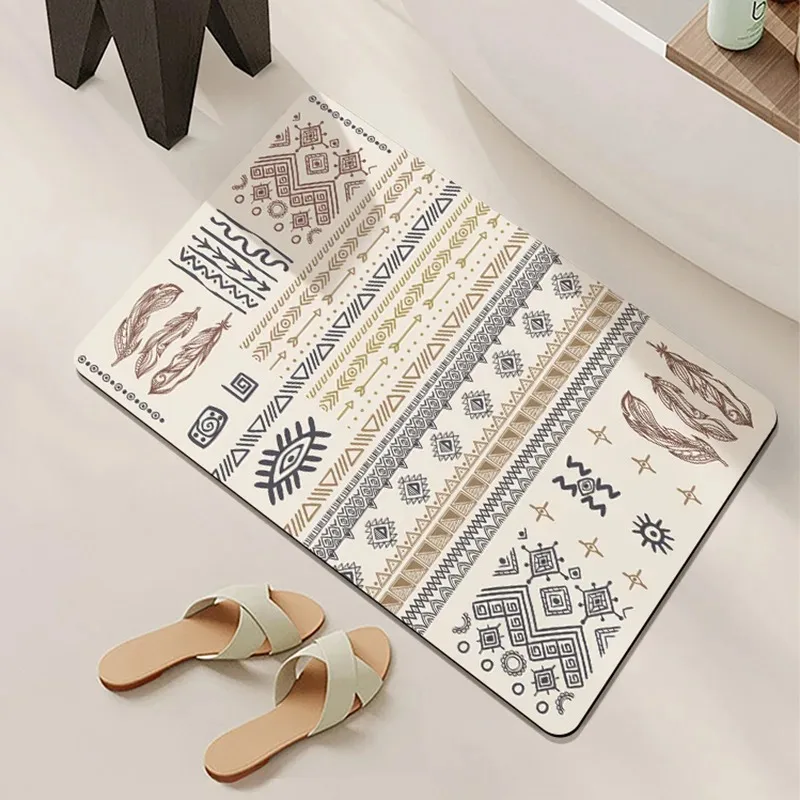 Black and White Simple Pattern Door Front Mat Decoration Home Bathroom Mat