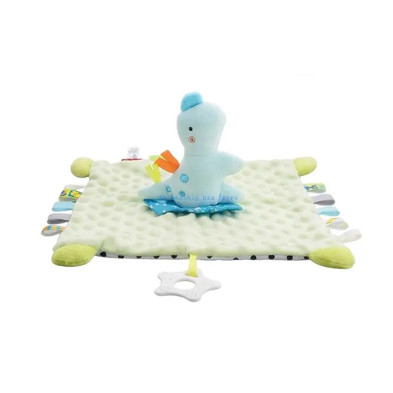 F1CB لينة تنفس الرضع بطانية أمان النسيج الآمن لعبة مهدئة المزاج القلق استرضاء منشفة لحديثي الولادة طفل