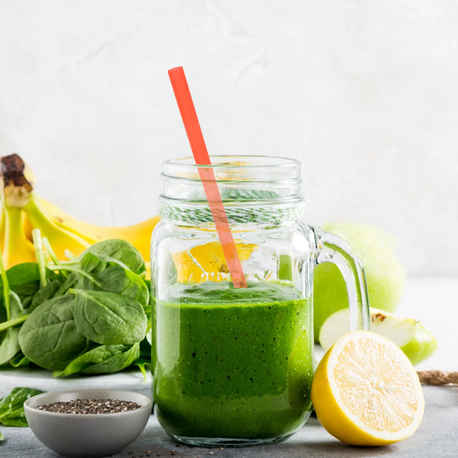 

100Pcs Drinking Straw Accessories Thick Plastic Straight Wide Mouth for Smoothies Milkshakes Cocktails Party Supplies