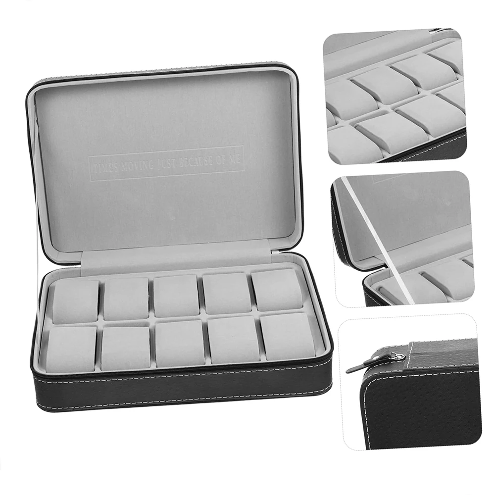 10/12 Slots Horloge Koffer Organisator Draagbare Rits Horlogekast Armbanden Heren en Dames Multifunctionele Display Box