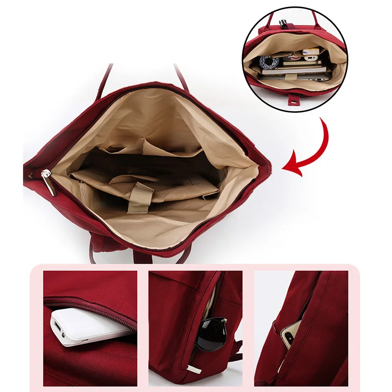 Fotografia 7: Mochila Feminina para Estudantes Universitárias, Grande Capacidade, Nova Mochila para Notebook de 14 Polegadas, Mochila para Meninas