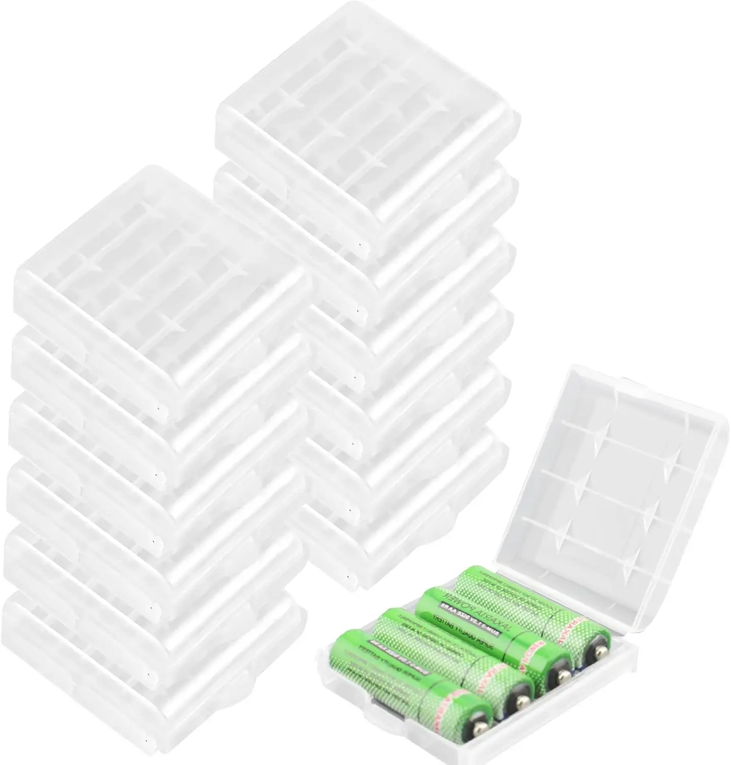 1 Pcs AA/AAA Battery Storage Case Holder Box Clear Color Can Hlod 4 AA AAA