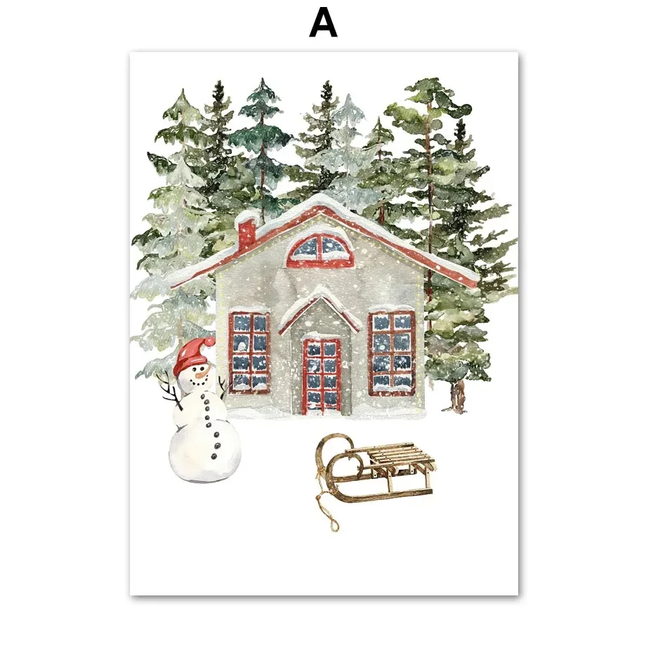 Christmas Gallery Wall Set Nutcracker Winter Deer Snow Truck Posters Of Wall Art Canvas Print Picture Festive Holiday Home Decor