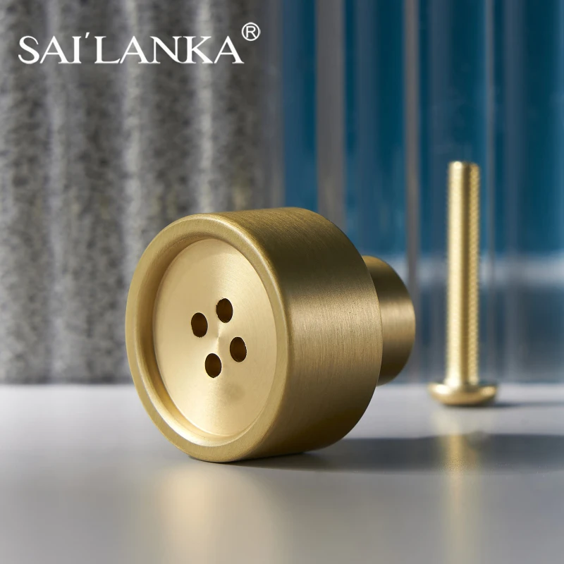 SAILANKA Brass Furniture Handles Nordic Creation Drawer Cabinet Door Armario Cupboard Wardrobe Knobs Tiradores Para Muebles