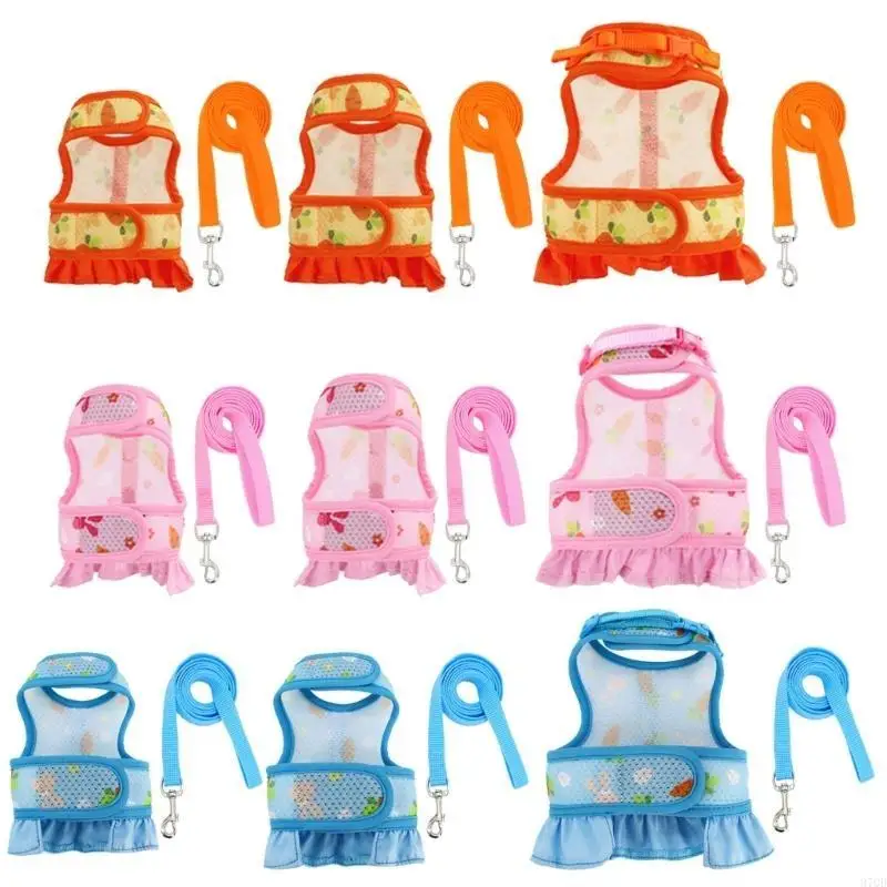 97QD Rabbits Harness and Leash Small Animal Clothes for Rabbits Guinea Pigs Small Animal