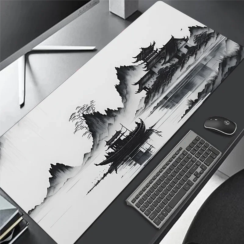 Mousepad Xxl Landscape Ink Painting Mouse Mat Desk Decorations Mouse Deco Gaming Desk Gadgets Keyboard Mat Carpet for Mouse