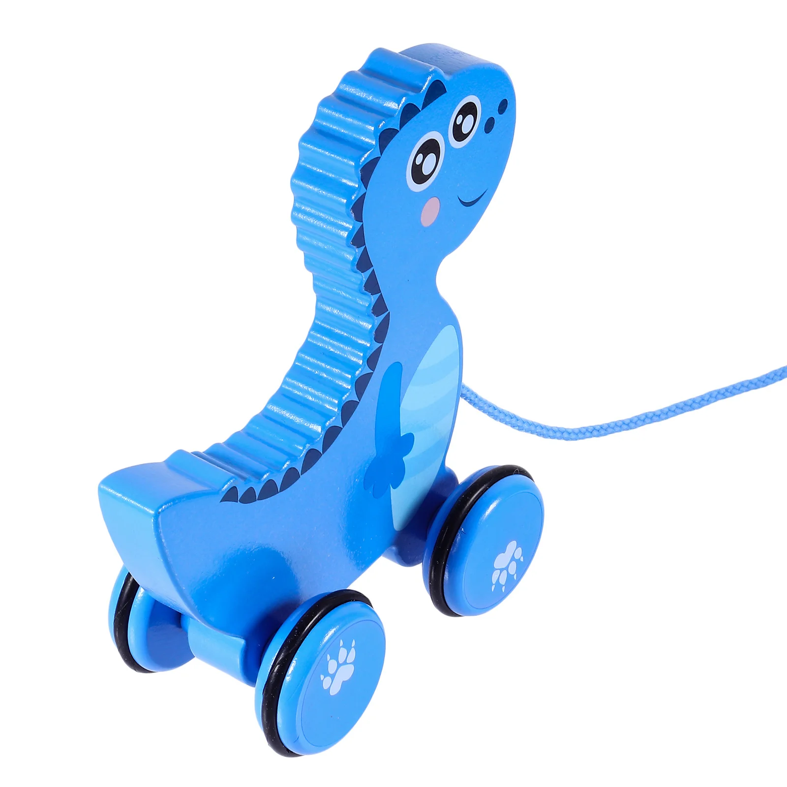 1 قطعة سحب خشبي على طول ديناصور الجر الكرتون الحيوان تعليم المشي متعة للأطفال الصغار هدية سحب خشبي على طول لعبة