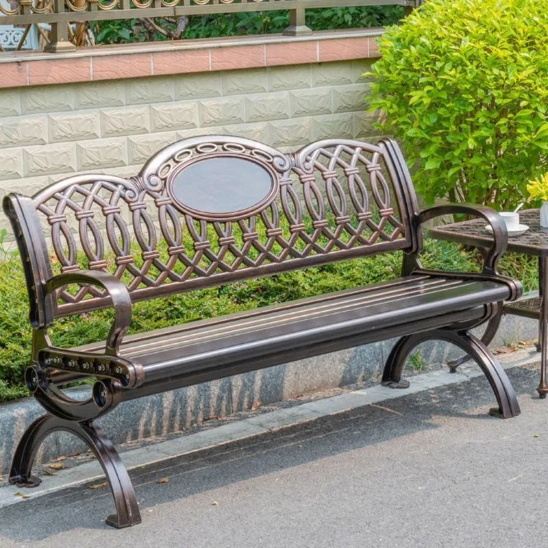 

Outdoor park chair courtyard cast aluminum table and chair bench garden square back chair wrought iron garden rest