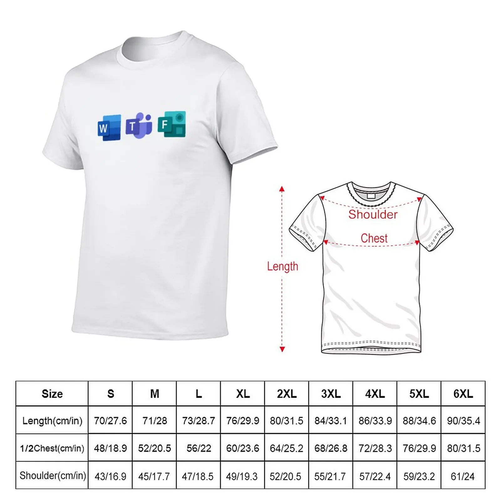 WTF - Word, Teams, Forms T-Shirt customs design your own summer tops big and tall t shirts for men