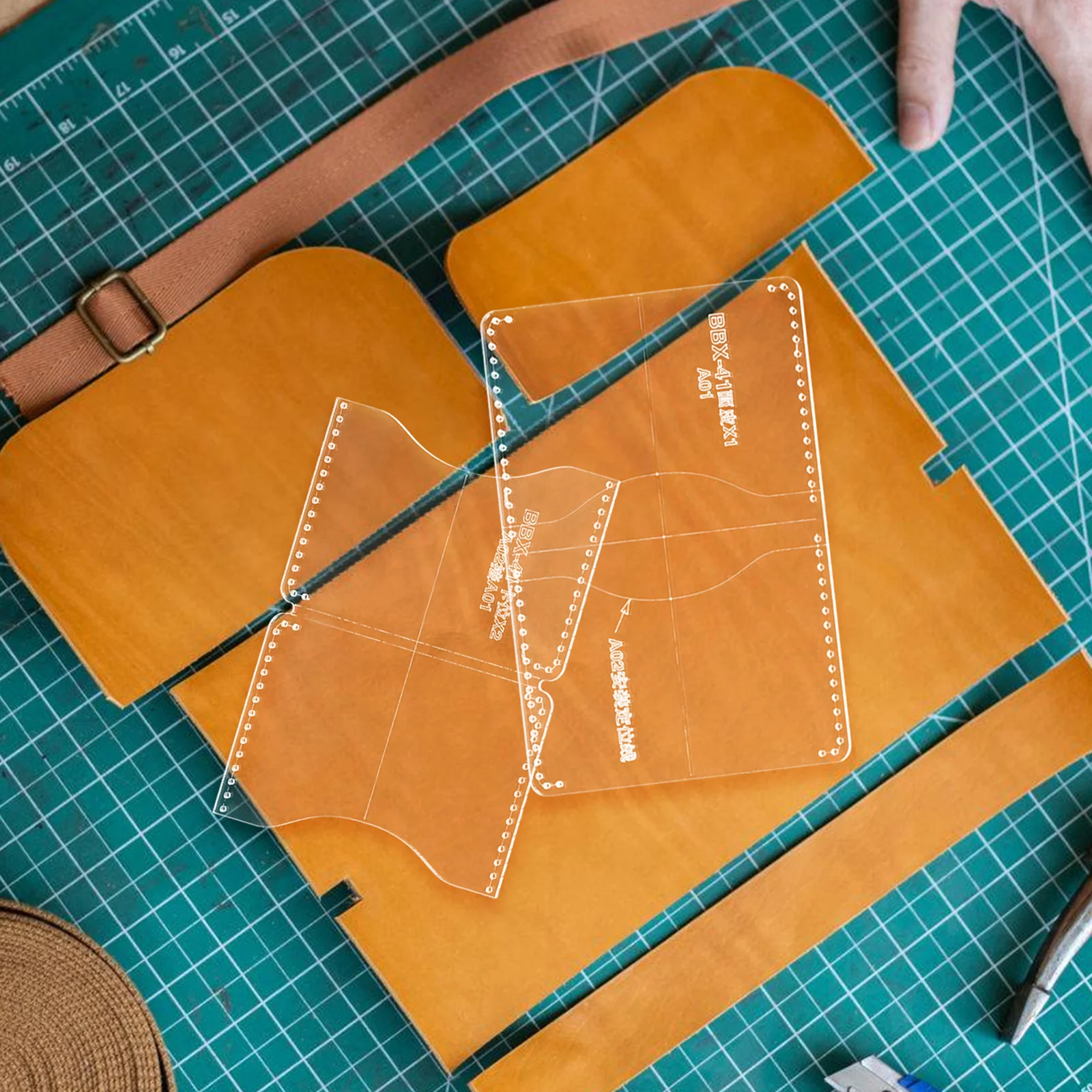 

2pcs Acrylic Templates for DIY Wallet Bag Patterns Handmade Craft Tools Precise Measurements Easy Design