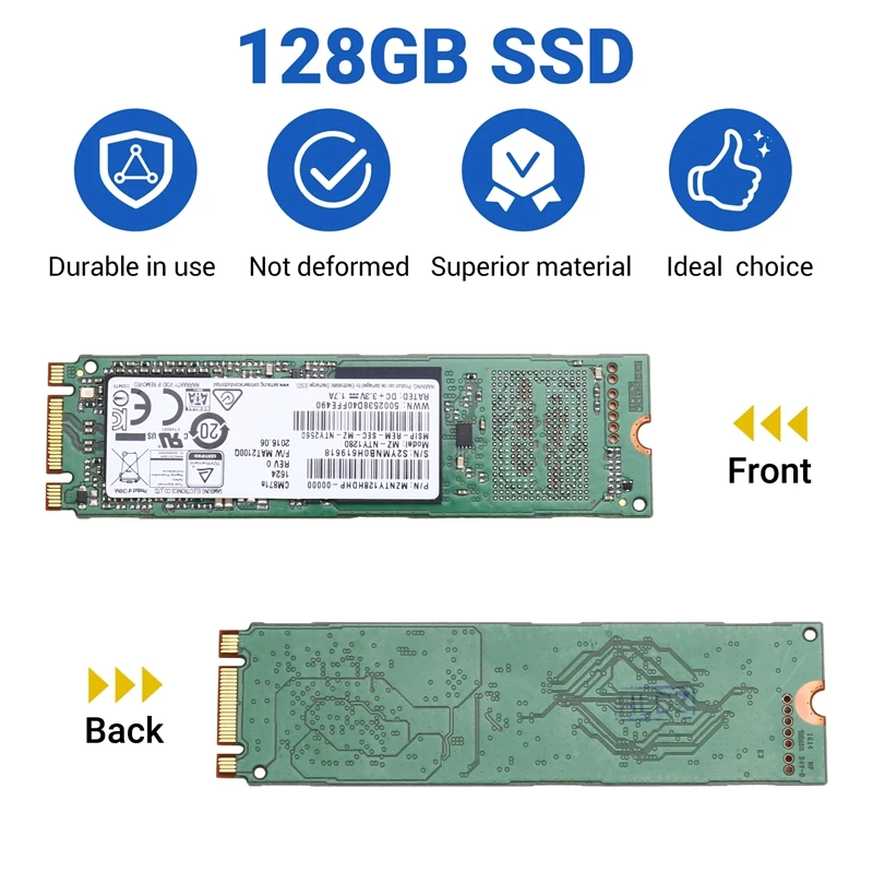SATA SSD M.2 SSD 128GB, drive Internal Solid State untuk Desktop Laptop komputer SSD 2280