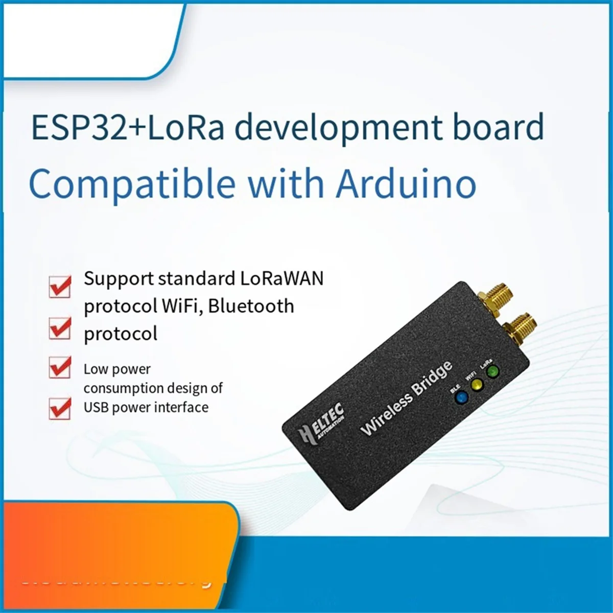 M86K HELTECAUTOMATION Беспроводной мост LoRa с антенной Сигналы Wi-Fi/Bluetooth LoRa ESP32 SX1276 для датчика IOT 433 МГц M86K HELTECAUTOMATION Беспроводной мост LoRa с антенной Сигналы Wi-Fi/Bluetooth LoRa ESP32 SX1276 для датчика IOT 433 МГц