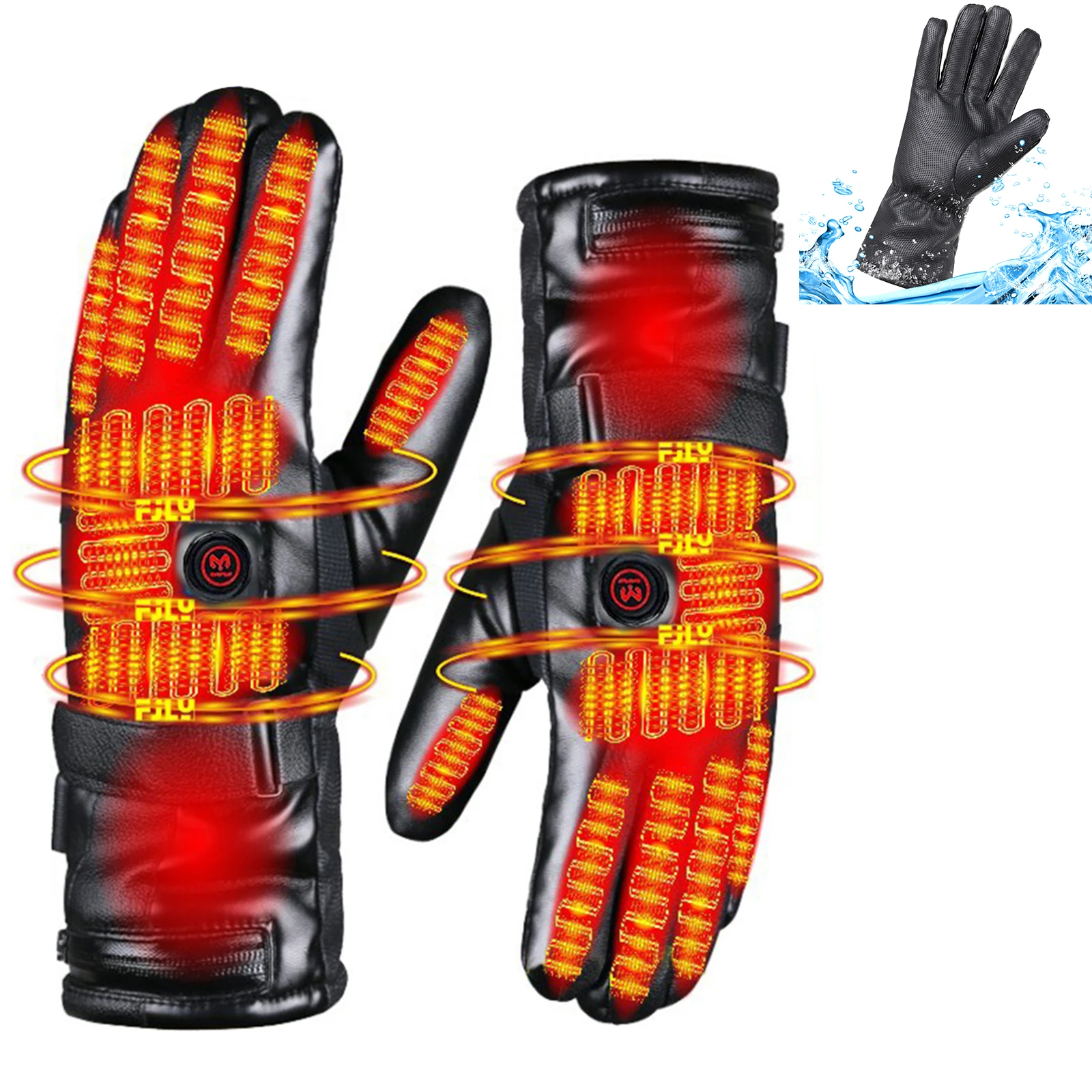 

Touchscreen Heated Gloves 3 Temperature Levels Waterproof Electric Winter Gloves Hand Warmer for Outdoor Motorcycle Ski Cycling