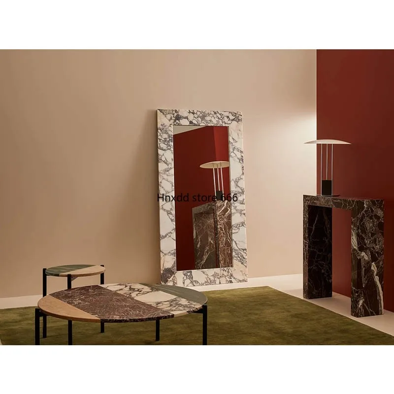 zq Living Room Bedroom Floor Mirror Marble Mirror Model Room Cloakroom Clothing Store