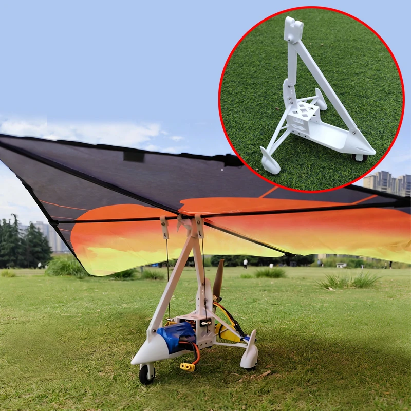 

1Set 3D Printed RC Delta Wing Glider Empty Airframe Kit Fit 2212 Motor w Front Wheel Steering for Powered Paraglider Kite Model