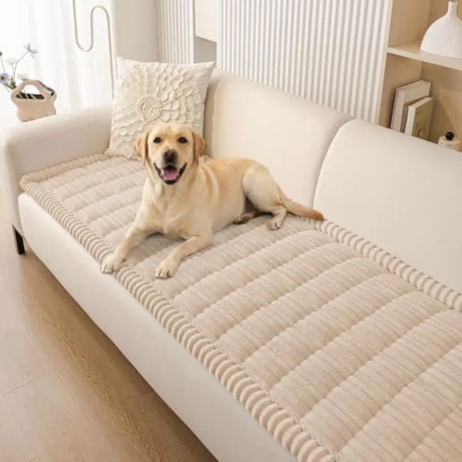 

Чехол для дивана, моющийся, нескользящий, пушистый, для 3-местного дивана, для владельцев домашних животных, мягкий, защитный чехол для дивана.