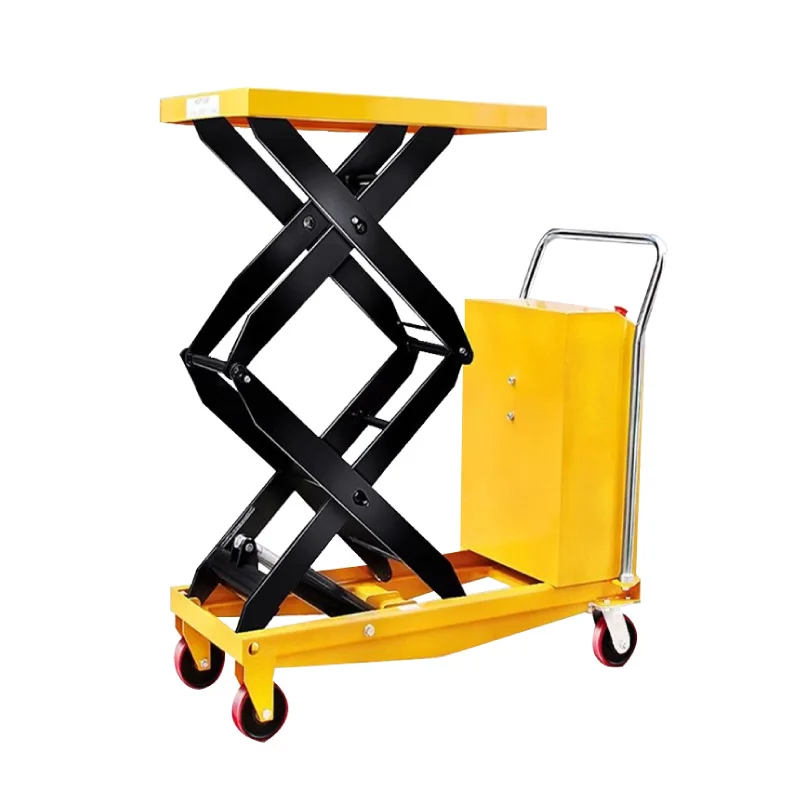Express parcel sorting and handling transport cart can be moved to lift the machine