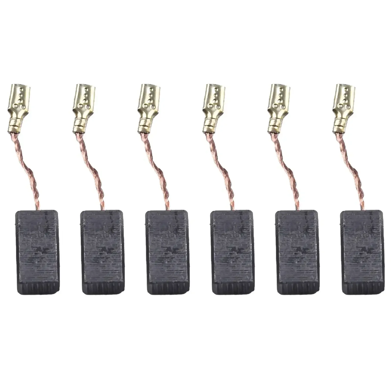 Set mit 60 Kohlebürsten in 10 verschiedenen Größen für Elektromotoren, die in Elektrowerkzeugen wie Bohrhammer und Schleifmaschinen verwendet werden.