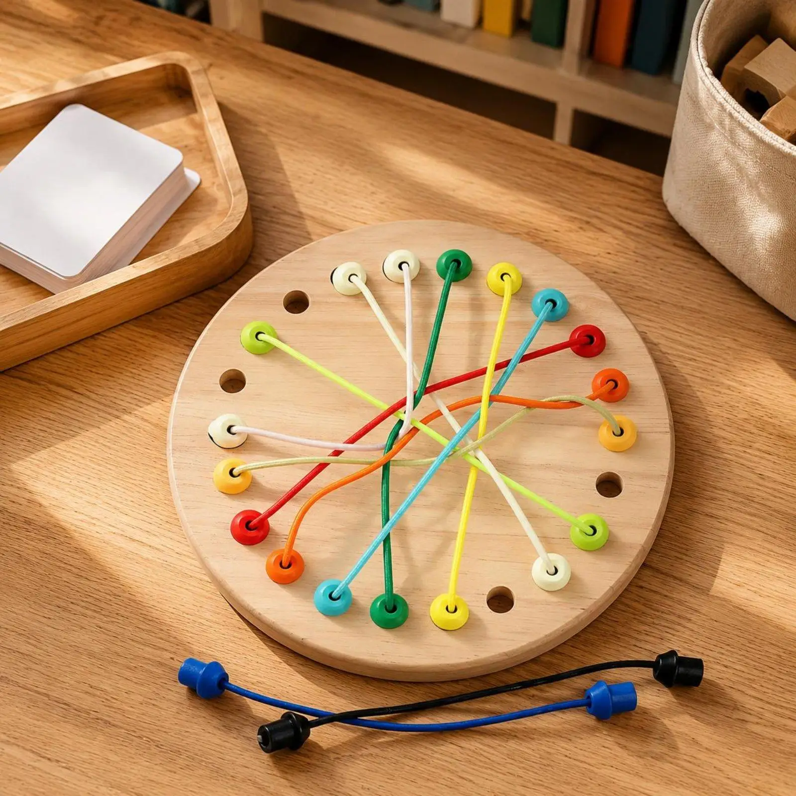 Educational Children Logic Game Wooden String Untangling Puzzle Board Game for Kids Problem Solving 3