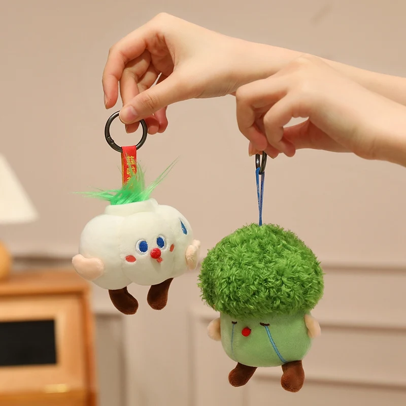 

Cute Vegetable Plush Pendant Toys Soft Cartoon Stuffed Garlic Broccoli Eggplant Pumpkin Funny Keychain Birthday Xmas Gifts