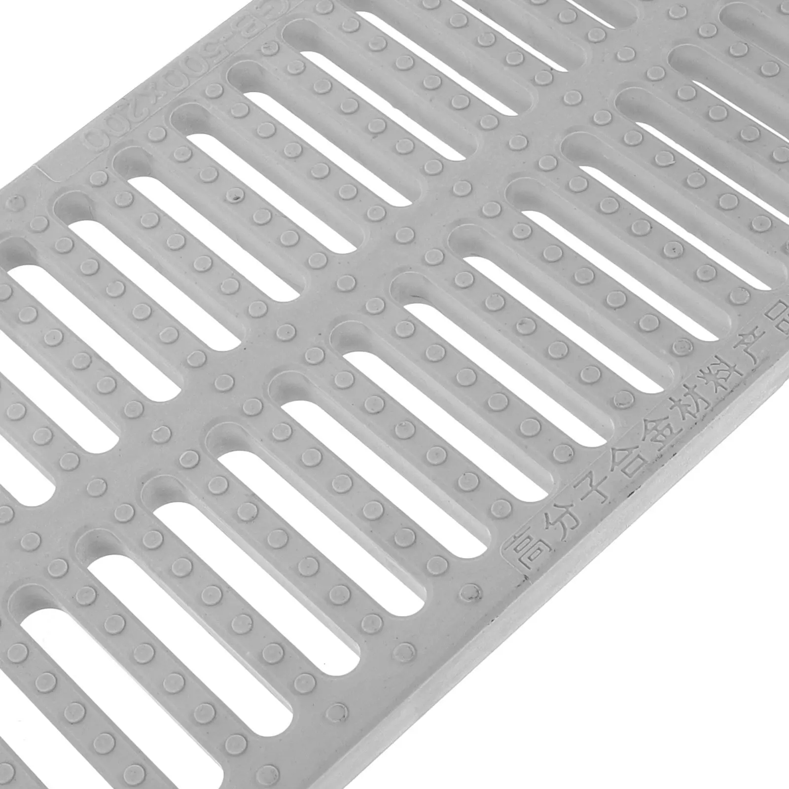 Griglia per trincea rettangolare con copertura di scarico in polimero resistente da 20 x 8 pollici per cortile, patio, garage, fattoria, piscina, canale, fogna esterna commerciale