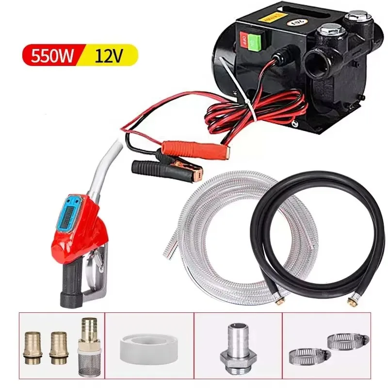 Cavitt High Power 12V/24V Diesel Fuel Dispenser Transfer Oil Pump 500W Fuel Transfer Pump Fuel Gun